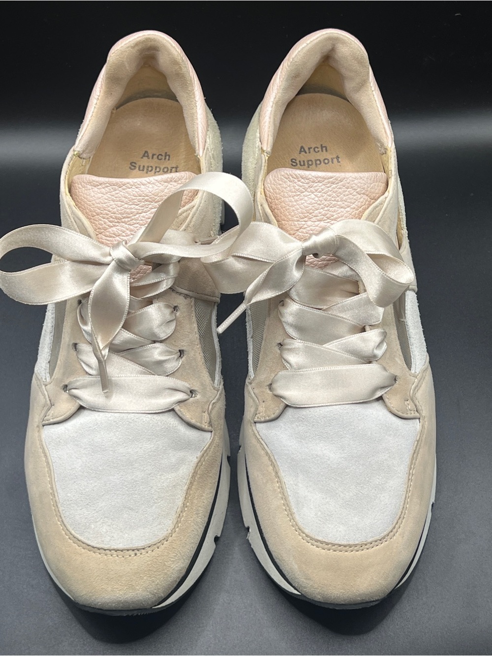 Softwaves Portugal Leather Suede Platform Sneakers Size 37.5 US 7.5